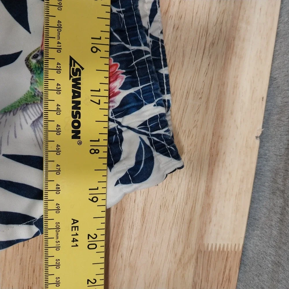 Trunks Surf & Swim Co Mens Swim Trunks Hummingbird Tropical Large White Navy